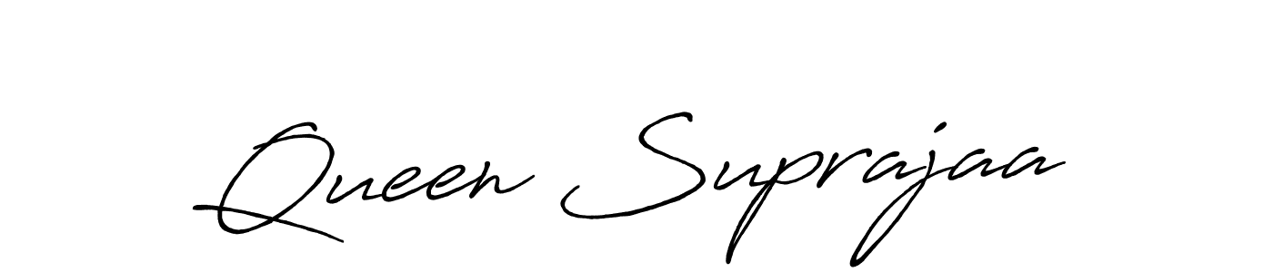 Make a beautiful signature design for name Queen Suprajaa. With this signature (Antro_Vectra_Bolder) style, you can create a handwritten signature for free. Queen Suprajaa signature style 7 images and pictures png