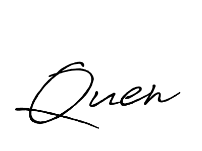 Make a beautiful signature design for name Quen. With this signature (Antro_Vectra_Bolder) style, you can create a handwritten signature for free. Quen signature style 7 images and pictures png