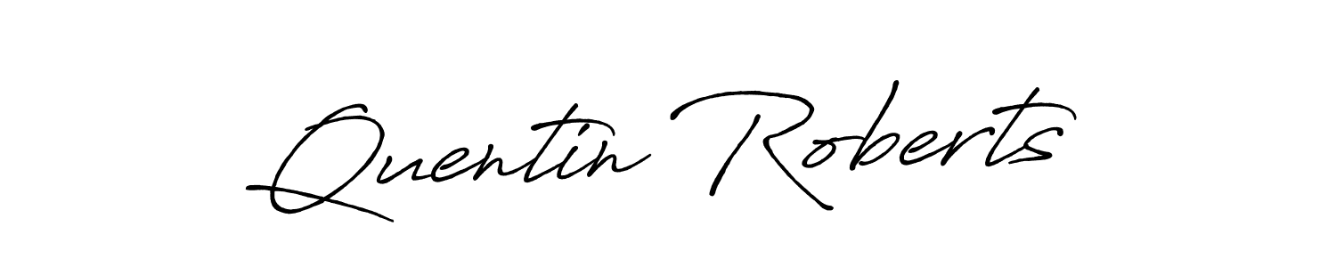 How to make Quentin Roberts name signature. Use Antro_Vectra_Bolder style for creating short signs online. This is the latest handwritten sign. Quentin Roberts signature style 7 images and pictures png