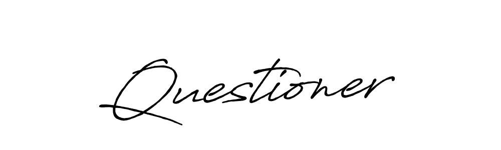 Make a beautiful signature design for name Questioner. With this signature (Antro_Vectra_Bolder) style, you can create a handwritten signature for free. Questioner signature style 7 images and pictures png