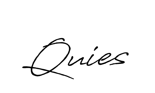 How to make Quies signature? Antro_Vectra_Bolder is a professional autograph style. Create handwritten signature for Quies name. Quies signature style 7 images and pictures png