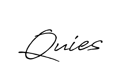 How to make Quies signature? Antro_Vectra_Bolder is a professional autograph style. Create handwritten signature for Quies name. Quies signature style 7 images and pictures png