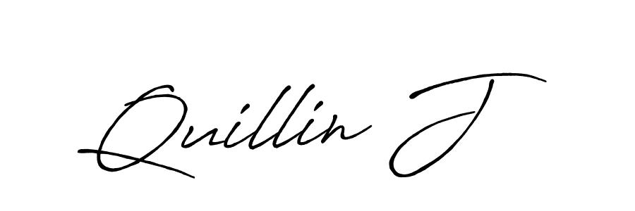 How to make Quillin J name signature. Use Antro_Vectra_Bolder style for creating short signs online. This is the latest handwritten sign. Quillin J signature style 7 images and pictures png