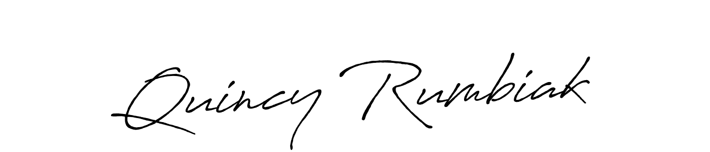 Quincy Rumbiak stylish signature style. Best Handwritten Sign (Antro_Vectra_Bolder) for my name. Handwritten Signature Collection Ideas for my name Quincy Rumbiak. Quincy Rumbiak signature style 7 images and pictures png