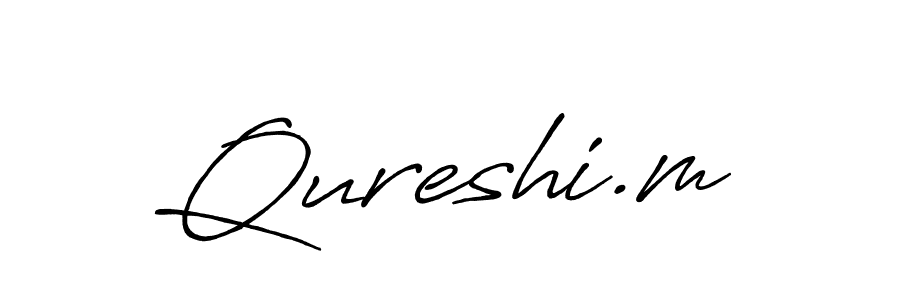 Create a beautiful signature design for name Qureshi.m. With this signature (Antro_Vectra_Bolder) fonts, you can make a handwritten signature for free. Qureshi.m signature style 7 images and pictures png