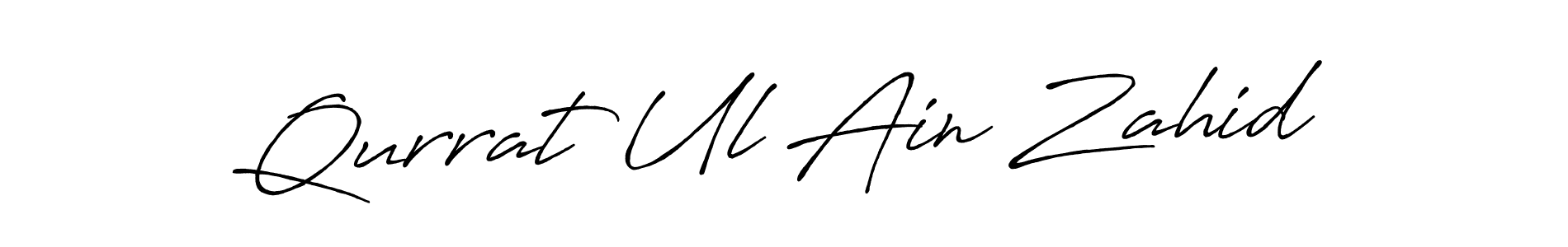 How to make Qurrat Ul Ain Zahid name signature. Use Antro_Vectra_Bolder style for creating short signs online. This is the latest handwritten sign. Qurrat Ul Ain Zahid signature style 7 images and pictures png