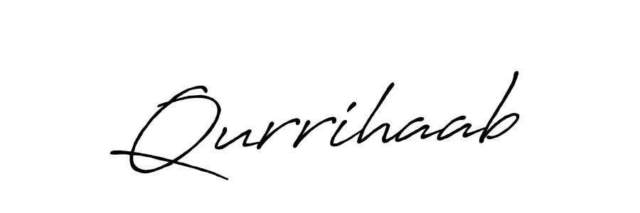 Use a signature maker to create a handwritten signature online. With this signature software, you can design (Antro_Vectra_Bolder) your own signature for name Qurrihaab. Qurrihaab signature style 7 images and pictures png