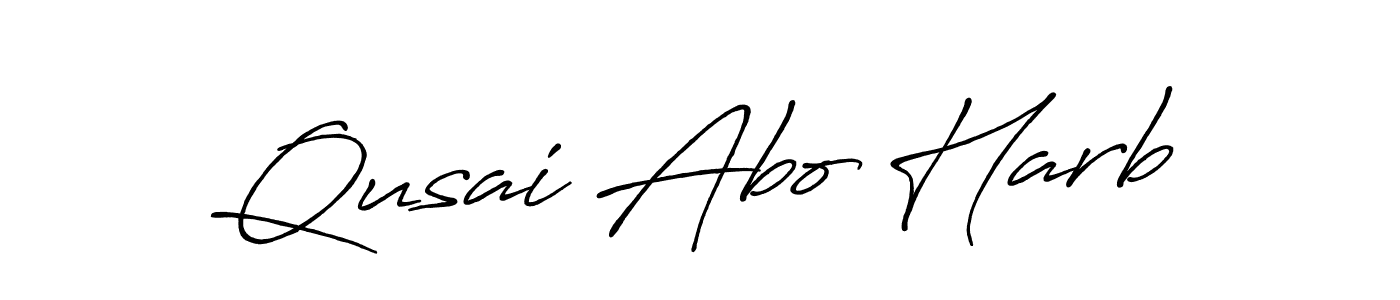 Create a beautiful signature design for name Qusai Abo Harb. With this signature (Antro_Vectra_Bolder) fonts, you can make a handwritten signature for free. Qusai Abo Harb signature style 7 images and pictures png