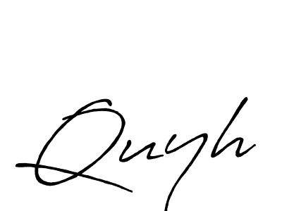 Quyh stylish signature style. Best Handwritten Sign (Antro_Vectra_Bolder) for my name. Handwritten Signature Collection Ideas for my name Quyh. Quyh signature style 7 images and pictures png