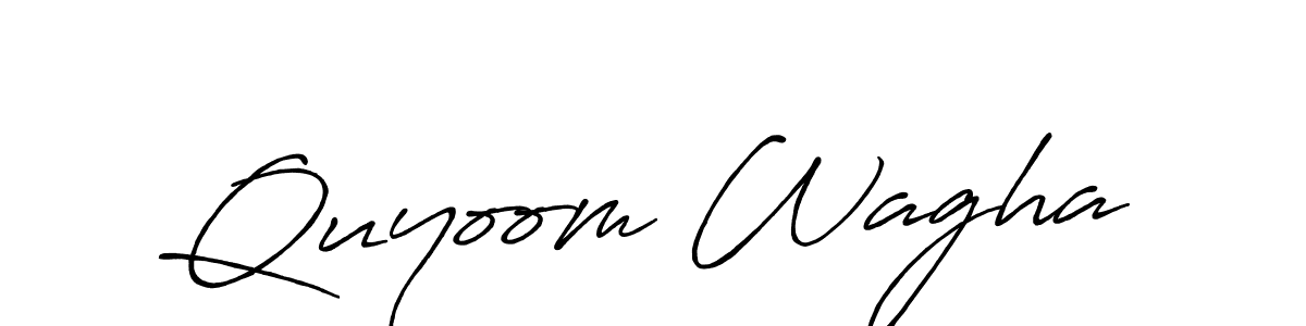 Use a signature maker to create a handwritten signature online. With this signature software, you can design (Antro_Vectra_Bolder) your own signature for name Quyoom Wagha. Quyoom Wagha signature style 7 images and pictures png