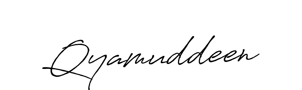 Use a signature maker to create a handwritten signature online. With this signature software, you can design (Antro_Vectra_Bolder) your own signature for name Qyamuddeen. Qyamuddeen signature style 7 images and pictures png