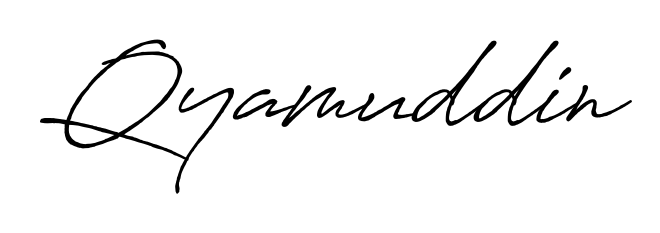 A timeless handwritten aesthetic for Qyamuddin. The Antro_Vectra_Bolder font gives your signature a handcrafted feel with natural curves. Qyamuddin signature style 7 images and pictures png