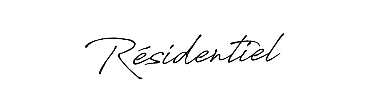 Create a beautiful signature design for name Résidentiel. With this signature (Antro_Vectra_Bolder) fonts, you can make a handwritten signature for free. Résidentiel signature style 7 images and pictures png