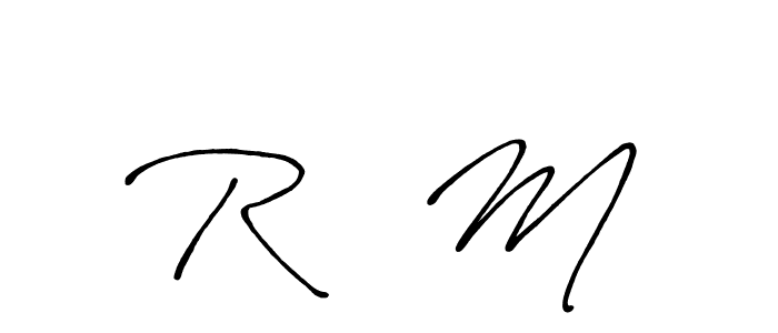 The best way (Antro_Vectra_Bolder) to make a short signature is to pick only two or three words in your name. The name R ♡ M include a total of six letters. For converting this name. R ♡ M signature style 7 images and pictures png