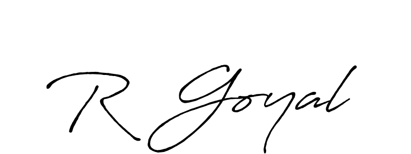 Use a signature maker to create a handwritten signature online. With this signature software, you can design (Antro_Vectra_Bolder) your own signature for name R  Goyal. R  Goyal signature style 7 images and pictures png