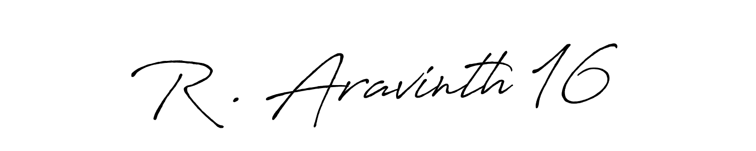 Antro_Vectra_Bolder is a professional signature style that is perfect for those who want to add a touch of class to their signature. It is also a great choice for those who want to make their signature more unique. Get R . Aravinth 16 name to fancy signature for free. R . Aravinth 16 signature style 7 images and pictures png