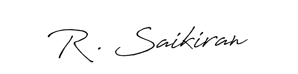 Create a beautiful signature design for name R . Saikiran. With this signature (Antro_Vectra_Bolder) fonts, you can make a handwritten signature for free. R . Saikiran signature style 7 images and pictures png