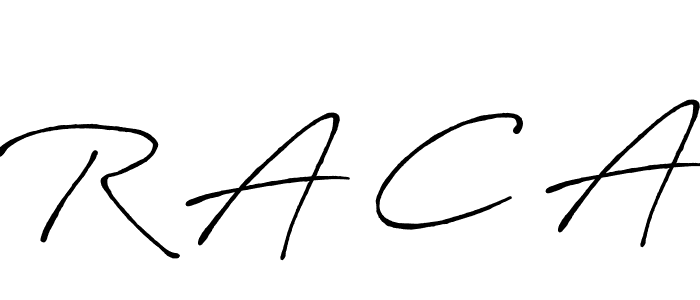 Make a beautiful signature design for name R A C A. With this signature (Antro_Vectra_Bolder) style, you can create a handwritten signature for free. R A C A signature style 7 images and pictures png