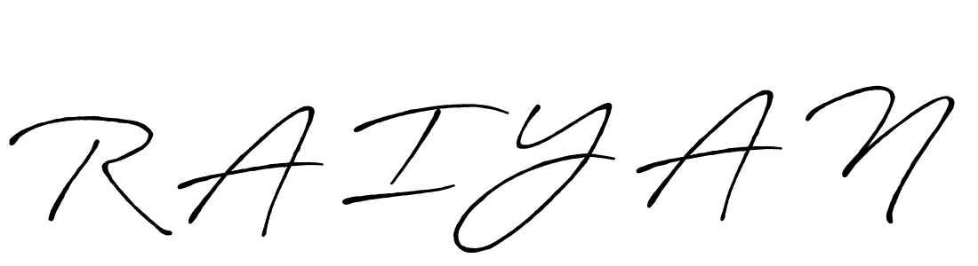 The best way (Antro_Vectra_Bolder) to make a short signature is to pick only two or three words in your name. The name R A I Y A N include a total of six letters. For converting this name. R A I Y A N signature style 7 images and pictures png