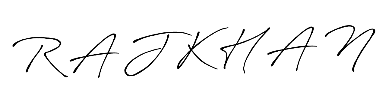 Create a beautiful signature design for name R A J K H A N. With this signature (Antro_Vectra_Bolder) fonts, you can make a handwritten signature for free. R A J K H A N signature style 7 images and pictures png