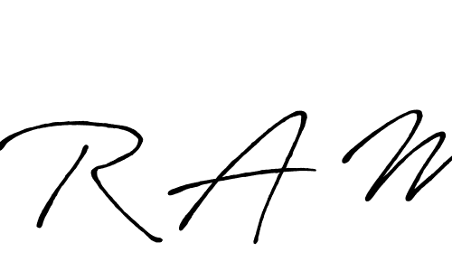 R A M stylish signature style. Best Handwritten Sign (Antro_Vectra_Bolder) for my name. Handwritten Signature Collection Ideas for my name R A M. R A M signature style 7 images and pictures png