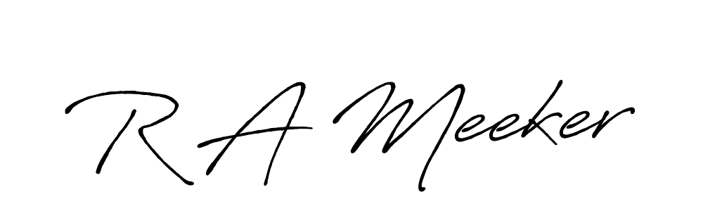 Also You can easily find your signature by using the search form. We will create R A Meeker name handwritten signature images for you free of cost using Antro_Vectra_Bolder sign style. R A Meeker signature style 7 images and pictures png