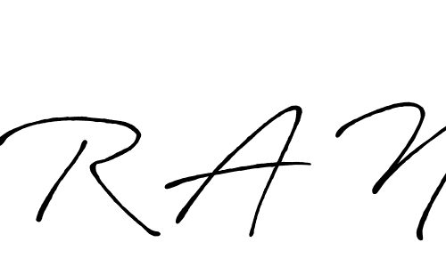 Design your own signature with our free online signature maker. With this signature software, you can create a handwritten (Antro_Vectra_Bolder) signature for name R A N. R A N signature style 7 images and pictures png