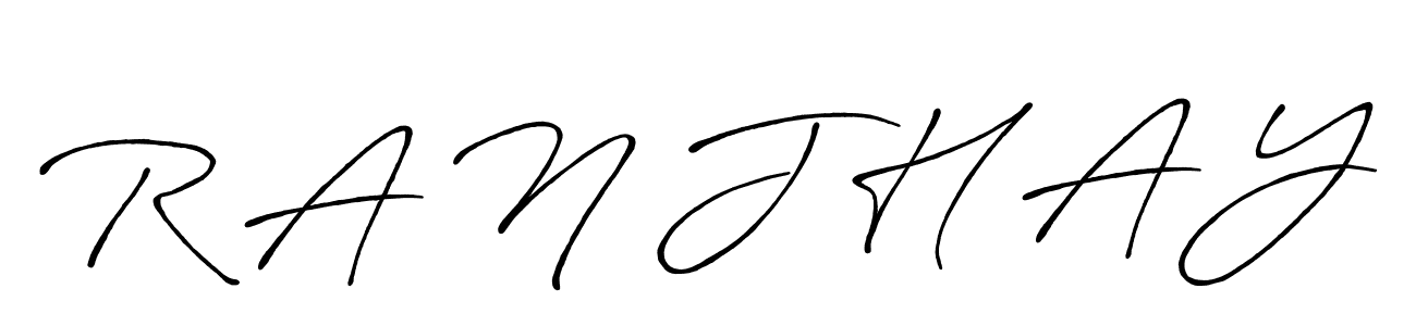 This is the best signature style for the R A N J H A Y name. Also you like these signature font (Antro_Vectra_Bolder). Mix name signature. R A N J H A Y signature style 7 images and pictures png