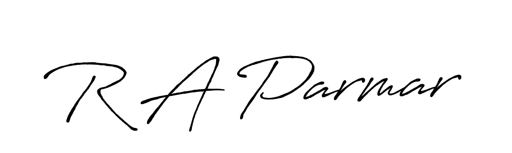 if you are searching for the best signature style for your name R A Parmar. so please give up your signature search. here we have designed multiple signature styles  using Antro_Vectra_Bolder. R A Parmar signature style 7 images and pictures png