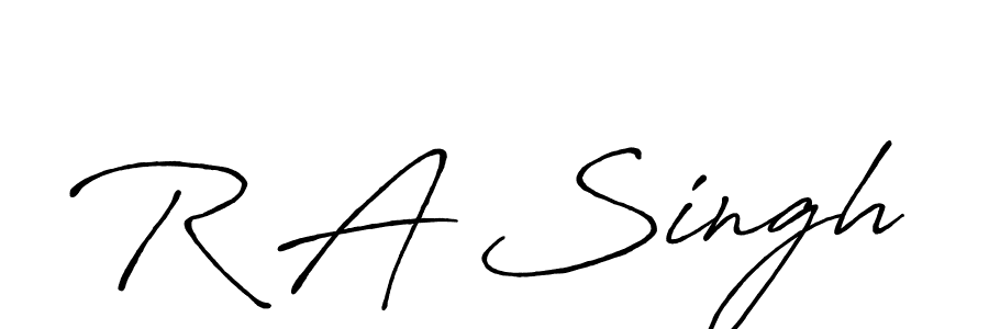 The best way (Antro_Vectra_Bolder) to make a short signature is to pick only two or three words in your name. The name R A Singh include a total of six letters. For converting this name. R A Singh signature style 7 images and pictures png