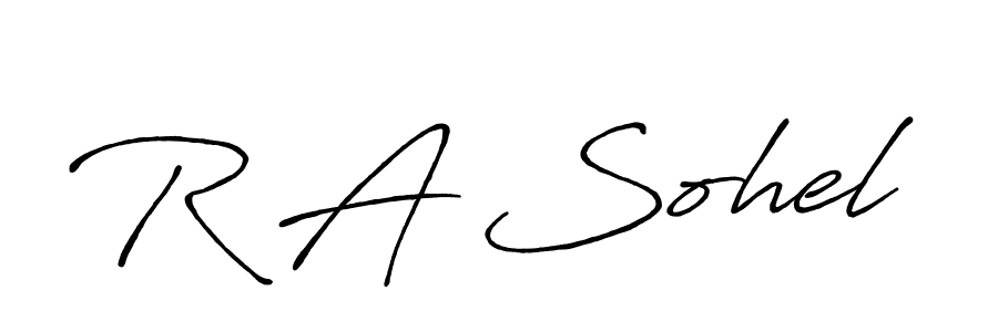 Create a beautiful signature design for name R A Sohel. With this signature (Antro_Vectra_Bolder) fonts, you can make a handwritten signature for free. R A Sohel signature style 7 images and pictures png