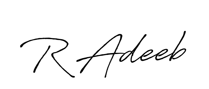 Similarly Antro_Vectra_Bolder is the best handwritten signature design. Signature creator online .You can use it as an online autograph creator for name R Adeeb. R Adeeb signature style 7 images and pictures png
