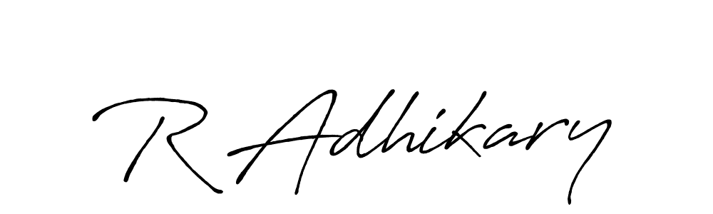 if you are searching for the best signature style for your name R Adhikary. so please give up your signature search. here we have designed multiple signature styles  using Antro_Vectra_Bolder. R Adhikary signature style 7 images and pictures png