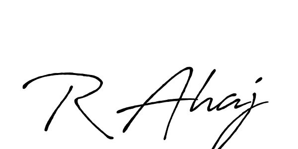 if you are searching for the best signature style for your name R Ahaj. so please give up your signature search. here we have designed multiple signature styles  using Antro_Vectra_Bolder. R Ahaj signature style 7 images and pictures png