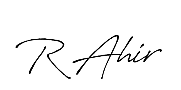 Also You can easily find your signature by using the search form. We will create R Ahir name handwritten signature images for you free of cost using Antro_Vectra_Bolder sign style. R Ahir signature style 7 images and pictures png