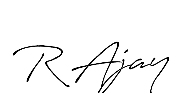 Also we have R Ajay name is the best signature style. Create professional handwritten signature collection using Antro_Vectra_Bolder autograph style. R Ajay signature style 7 images and pictures png