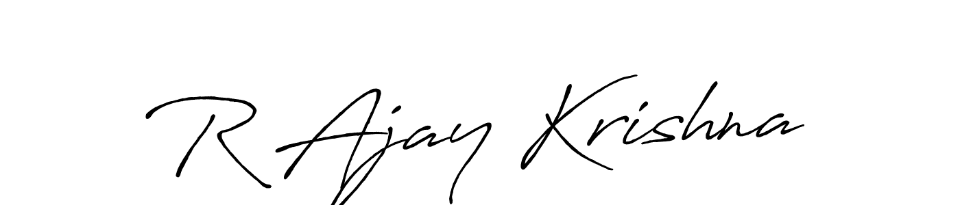 Make a beautiful signature design for name R Ajay Krishna. With this signature (Antro_Vectra_Bolder) style, you can create a handwritten signature for free. R Ajay Krishna signature style 7 images and pictures png