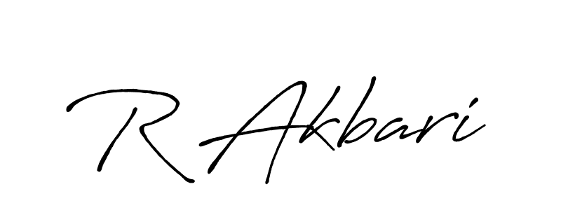 Create a beautiful signature design for name R Akbari. With this signature (Antro_Vectra_Bolder) fonts, you can make a handwritten signature for free. R Akbari signature style 7 images and pictures png