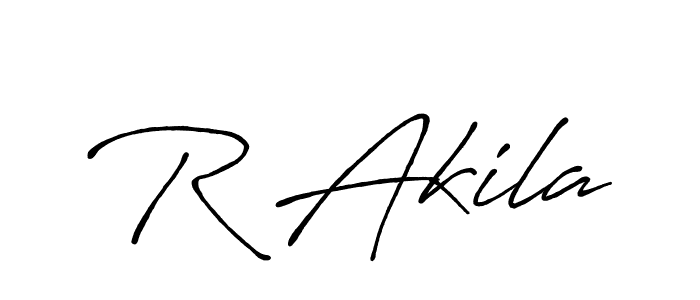 Use a signature maker to create a handwritten signature online. With this signature software, you can design (Antro_Vectra_Bolder) your own signature for name R Akila. R Akila signature style 7 images and pictures png