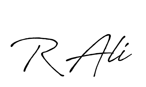 Make a beautiful signature design for name R Ali. With this signature (Antro_Vectra_Bolder) style, you can create a handwritten signature for free. R Ali signature style 7 images and pictures png