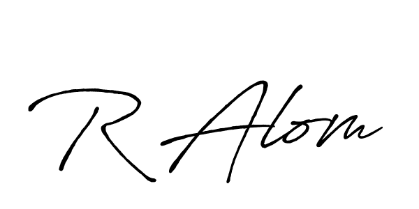 Use a signature maker to create a handwritten signature online. With this signature software, you can design (Antro_Vectra_Bolder) your own signature for name R Alom. R Alom signature style 7 images and pictures png
