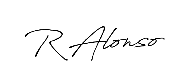 Create a beautiful signature design for name R Alonso. With this signature (Antro_Vectra_Bolder) fonts, you can make a handwritten signature for free. R Alonso signature style 7 images and pictures png