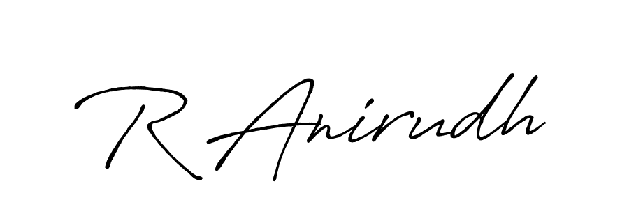 Make a beautiful signature design for name R Anirudh. With this signature (Antro_Vectra_Bolder) style, you can create a handwritten signature for free. R Anirudh signature style 7 images and pictures png