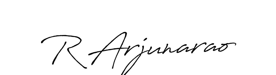 The best way (Antro_Vectra_Bolder) to make a short signature is to pick only two or three words in your name. The name R Arjunarao include a total of six letters. For converting this name. R Arjunarao signature style 7 images and pictures png