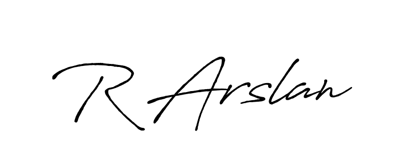 Create a beautiful signature design for name R Arslan. With this signature (Antro_Vectra_Bolder) fonts, you can make a handwritten signature for free. R Arslan signature style 7 images and pictures png
