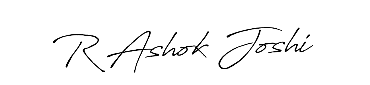 How to make R Ashok Joshi name signature. Use Antro_Vectra_Bolder style for creating short signs online. This is the latest handwritten sign. R Ashok Joshi signature style 7 images and pictures png