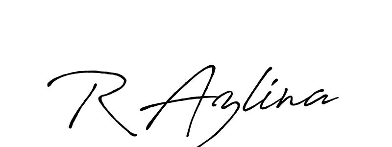 Make a beautiful signature design for name R Azlina. With this signature (Antro_Vectra_Bolder) style, you can create a handwritten signature for free. R Azlina signature style 7 images and pictures png