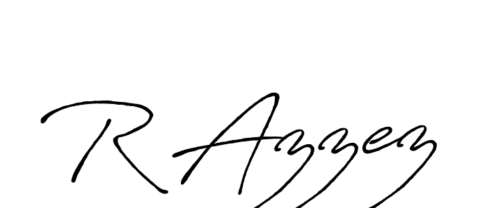 How to make R Azzez name signature. Use Antro_Vectra_Bolder style for creating short signs online. This is the latest handwritten sign. R Azzez signature style 7 images and pictures png