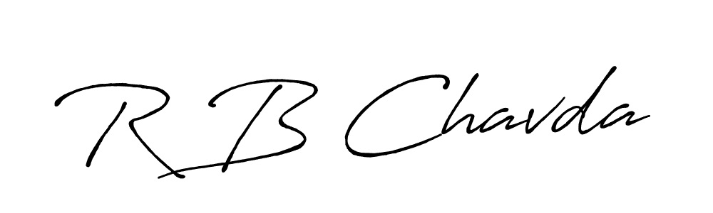 The best way (Antro_Vectra_Bolder) to make a short signature is to pick only two or three words in your name. The name R B Chavda include a total of six letters. For converting this name. R B Chavda signature style 7 images and pictures png