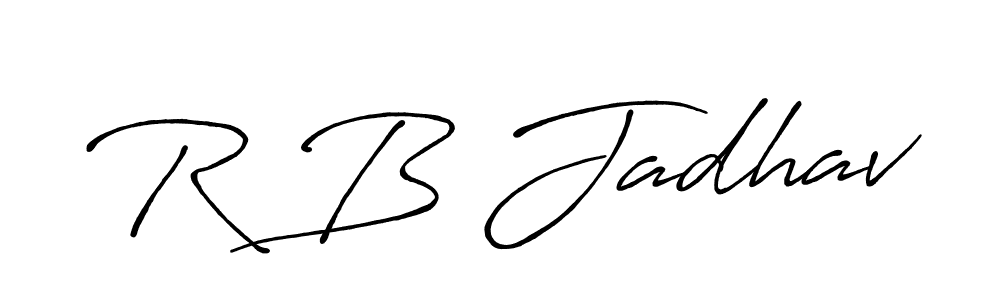 if you are searching for the best signature style for your name R B Jadhav. so please give up your signature search. here we have designed multiple signature styles  using Antro_Vectra_Bolder. R B Jadhav signature style 7 images and pictures png